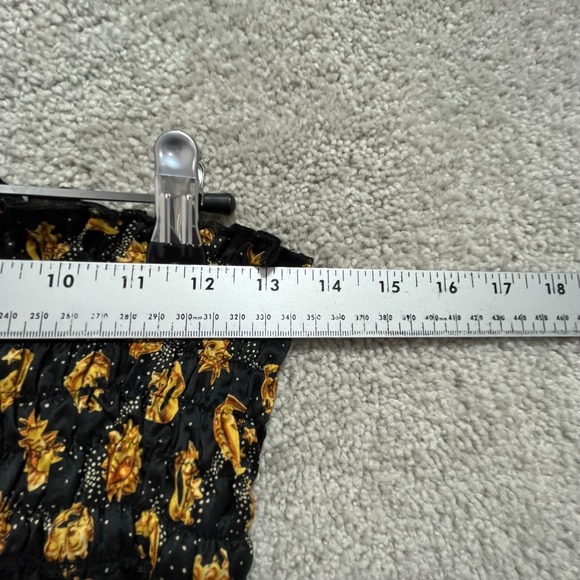 Pretty Rosa Paris Dress Women's 4 Black Yellow Sun Moon Print Strappy Sleeveless - Picture 9 of 13